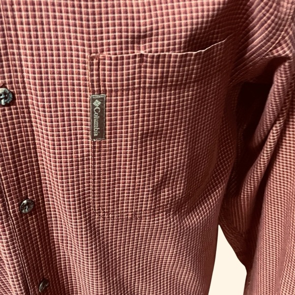 Columbia Sportswear Men's Button Down Long Sleeve Red Tan Check Shirt L - Picture 6 of 15